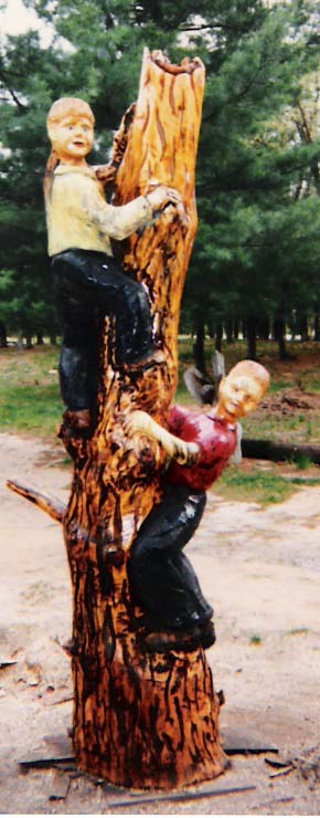 Children Playing On A Tree